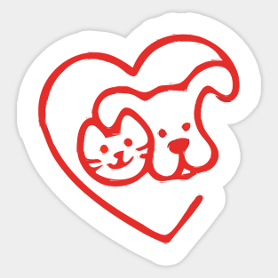 I Love my Dog and Cat Sticker